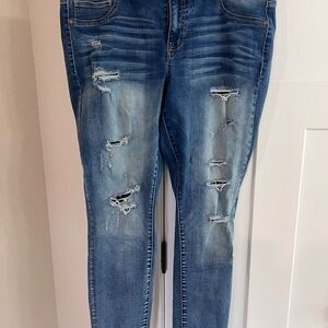 Maurices Distressed Skinny Jeans in Blue